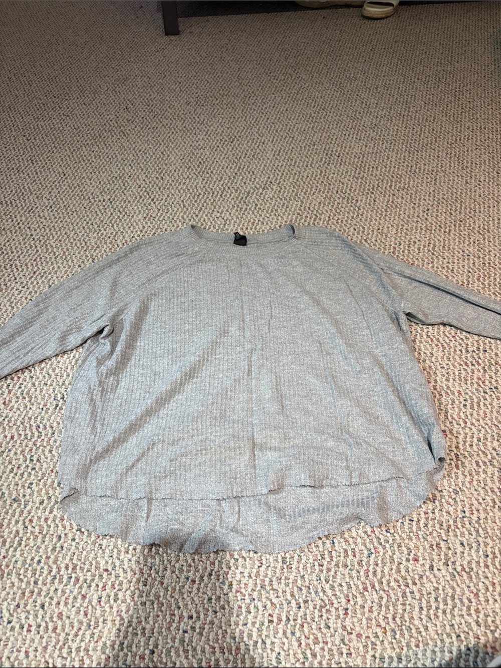 Relaxed Light Gray Women's Crewneck Sweater